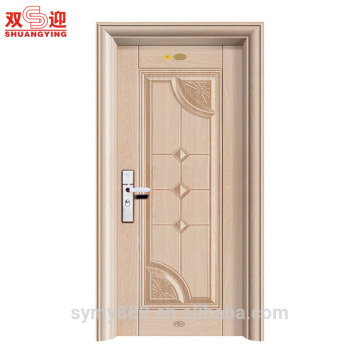 Fer porte simple design 2050 * 980mm taille standard porte intérieure en acier matériau galvanisé alliage feuille avec poignée